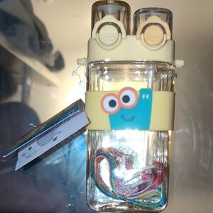 Cute Yellow and Clear Dual Water Bottle